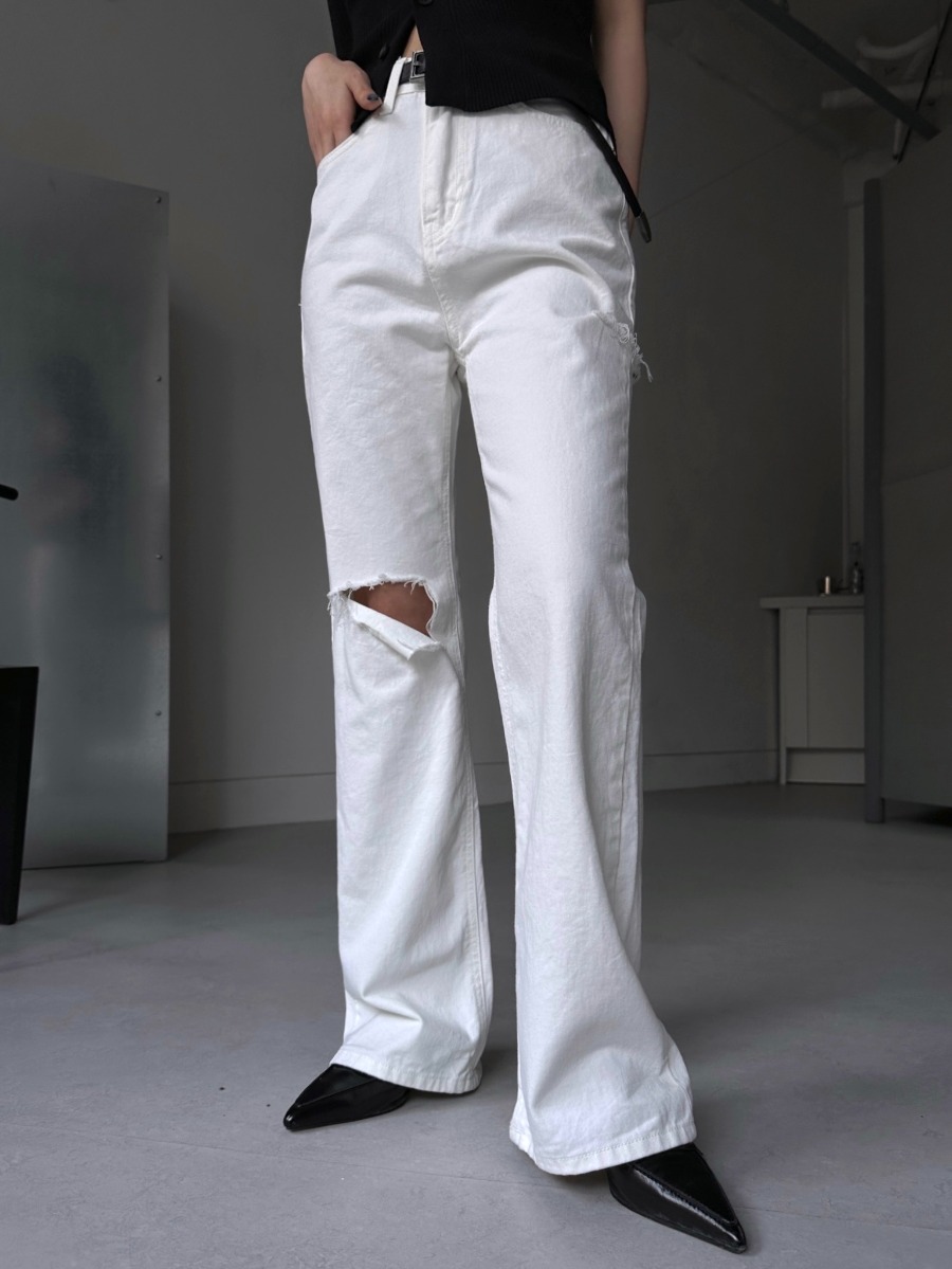 Another Damage Denim Pants (white)