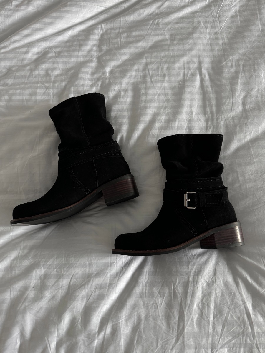 Buckle Middle Boots (black)