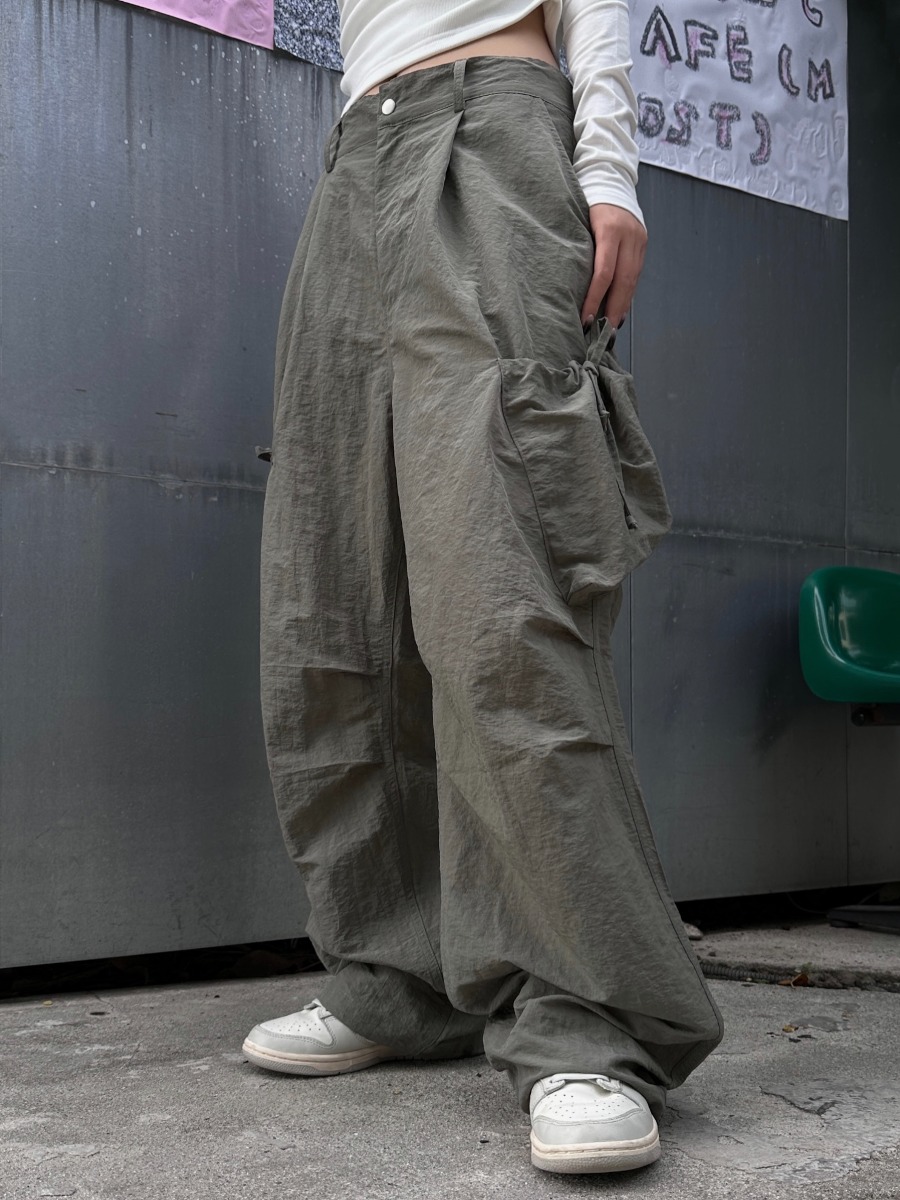Misty Shirring Cargo Pants (khaki)