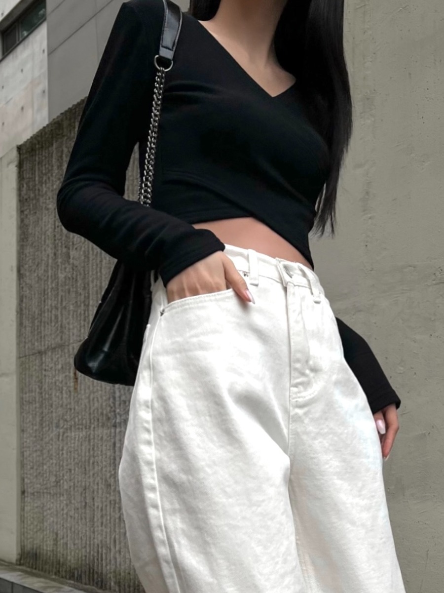 [INEGI ONLY] Wrap Cropped Tee (2color)