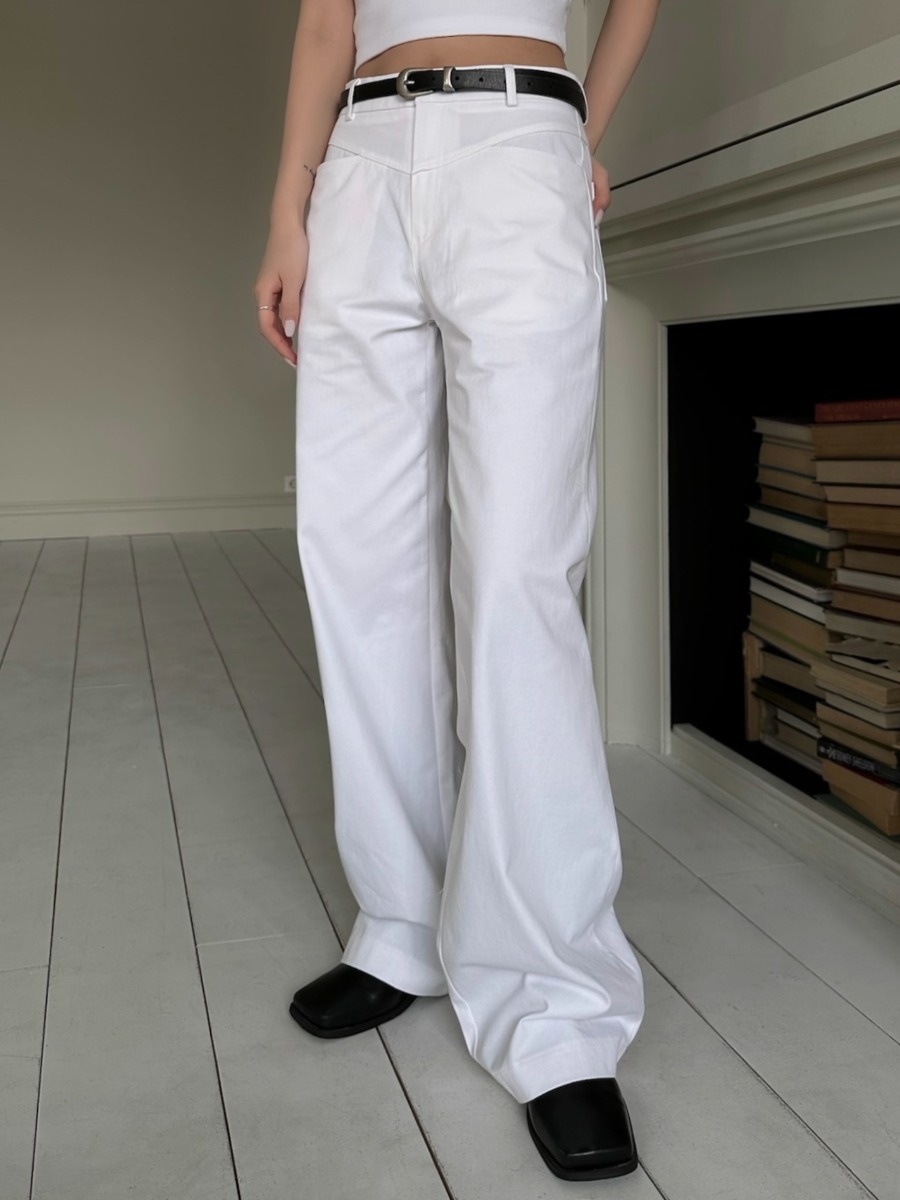 Fine Straight Cotton Pants (2color)