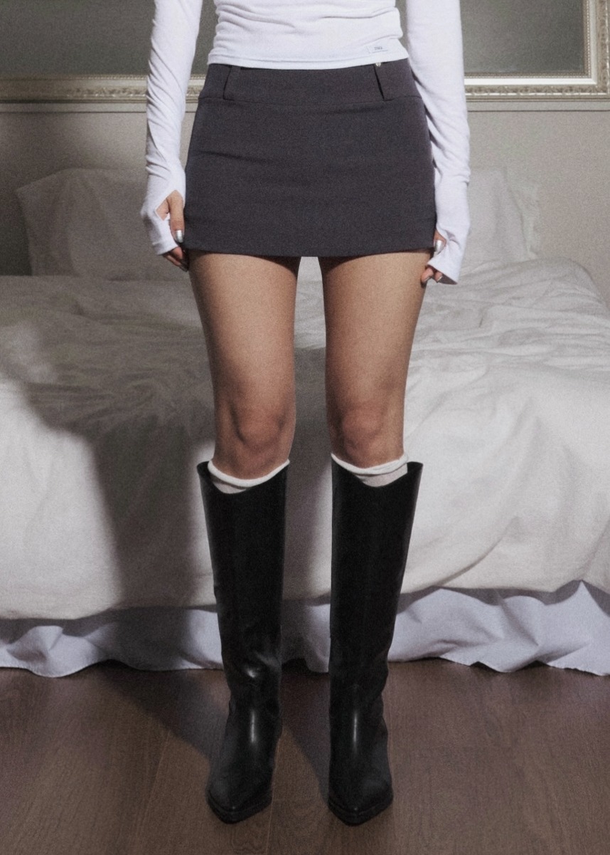 [INEGI MADE] Rina Low Rise Skirt Pants (charcoal)