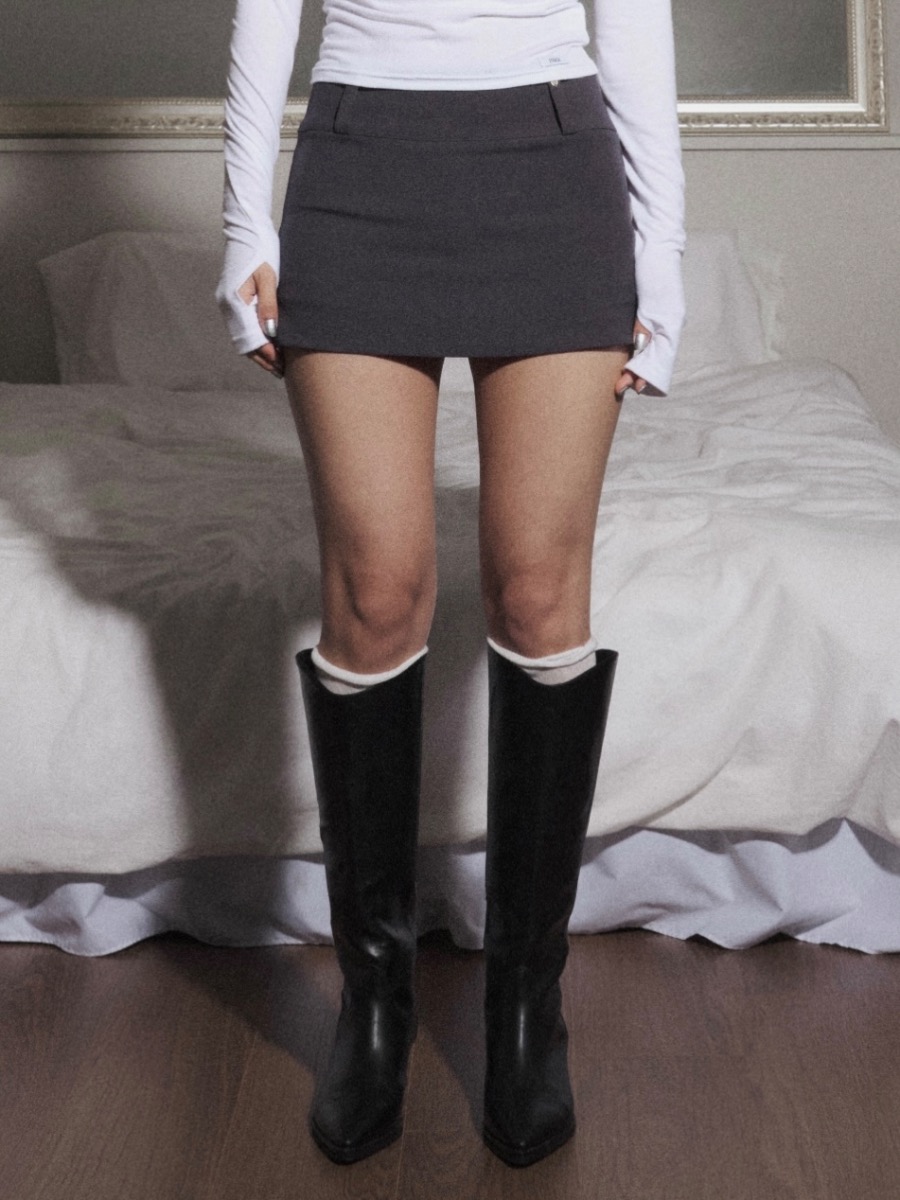 [INEGI MADE] Rina Low Rise Skirt Pants (charcoal)