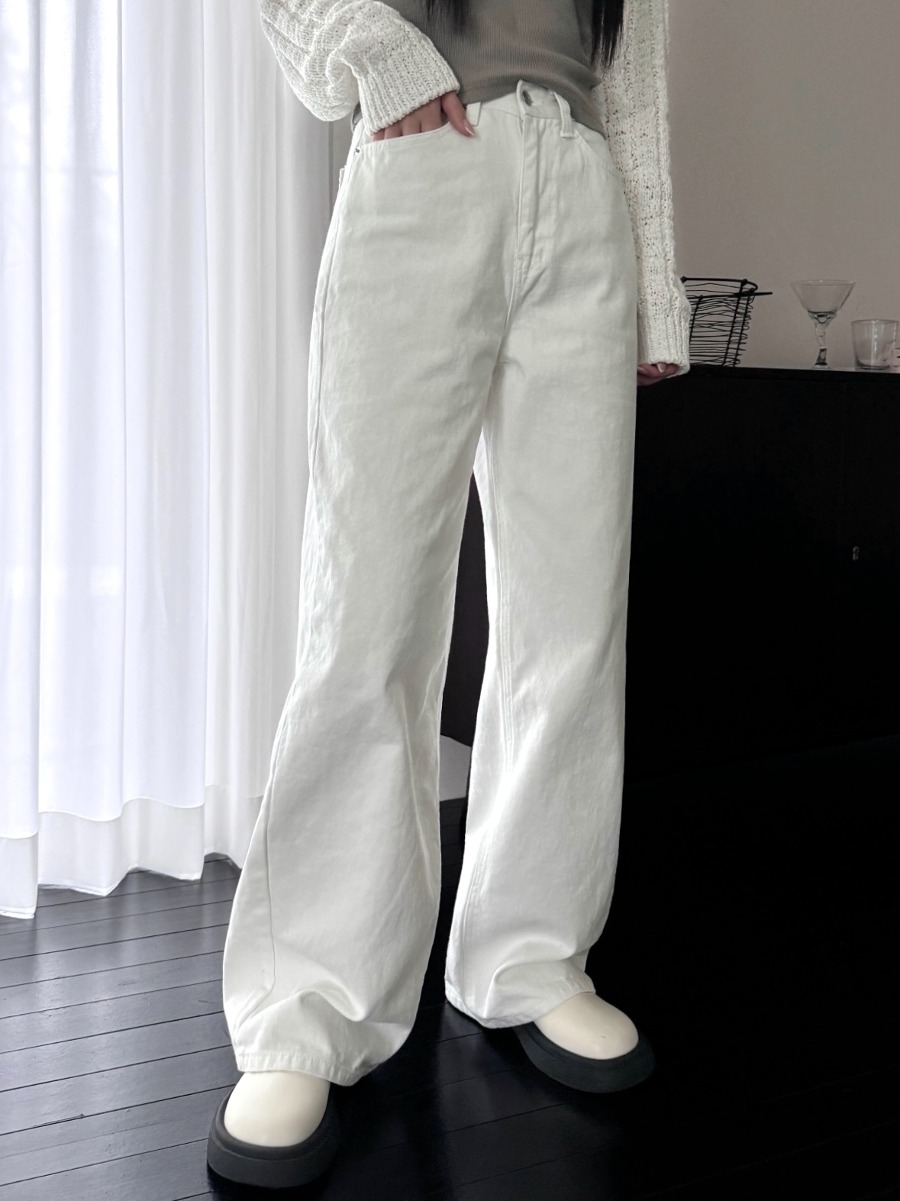 Regular Wide Cotton Pants (2color)